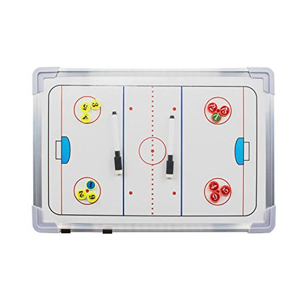 Double-Sided Ice Hockey Coaching Whiteboard – Full & Half Rink Tactics Board with Player Markers