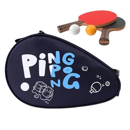 Table Tennis Paddle Case - Waterproof Hard Storage Case - Adjustable Strap Table Tennis Bat Protector with Ball Compartment,for Equipment Accessories Gym Sports Athlete Men Women Travel