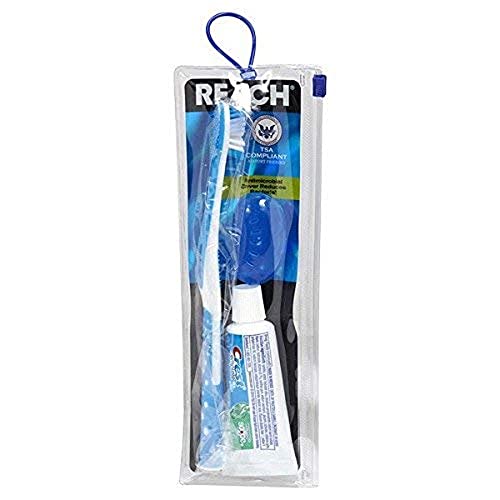 Reach Toothbrush Travel Kit, Soft Bristles | Multi-Angled | Pack of 3 | TSA-Friendly | Portable - size: 1 Count (Pack of 3)