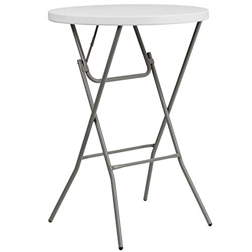 Flash Furniture Elon 2.6-Foot Round Granite White Plastic Bar Height Folding Tables, Set of 8 - color: White, size: 32" Round - Set of 8