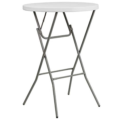 Flash Furniture Elon 2.6-Foot Round Granite White Plastic Bar Height Folding Tables, Set of 8 - color: White, size: 32" Round - Set of 8