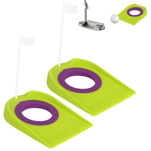 Moily Lightweight Golf Practice Disc Imitation Green Hole Board Indoor Backyard Swing Trainer - color: 2pcs