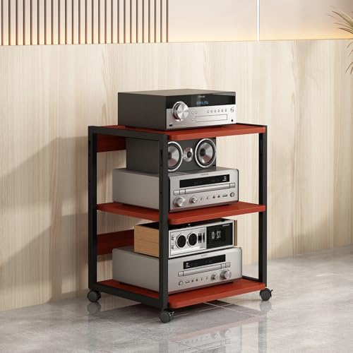 Modern Corner Storage Cabinet - 3/4/5-Tier AV Stand for Game Consoles & Media, Wooden Shelves for Entertainment Center & CD Rack, Stylish Home Organizer for Living Room - color: B, size: 3 Tier-50x40x69.5cm