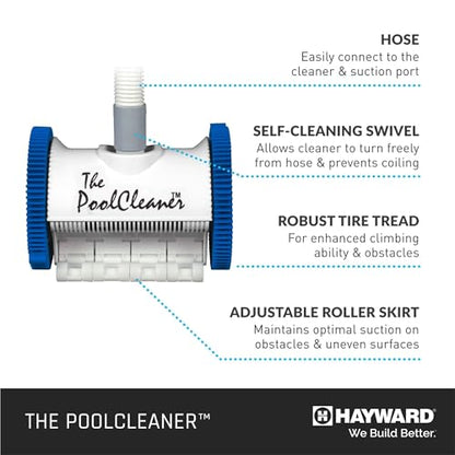 Hayward Pool Vacuum for Inground Pools Poolvergnuegen Suction Pool Cleaner (2 Wheel) Automatic Vacuum for In-Ground Pools up to 16 x 32 ft - style: 2-Wheel