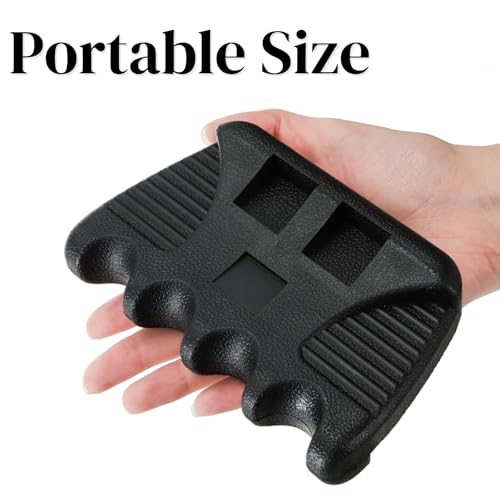 Eorbow 4 Holes Pool Cue Holder, Portable Weighted Pool Cue Rack, Mini Non-slip Stick Holder Claw with 2 Chalk Holders, Heavy Duty Cue Rest for Billiard and Pool Table