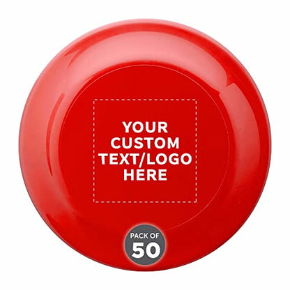 DISCOUNT PROMOS Frisbee Flying Discs in Bulk, 9.25 in. Fun Family Beach Game - color: - Custom - Red, size: 50 flying discs