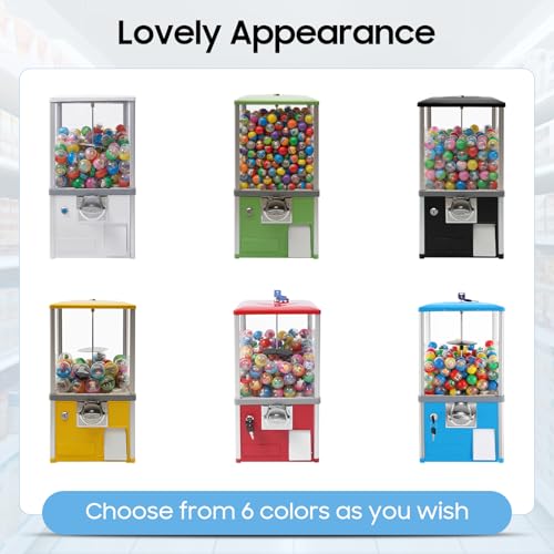 Gumball Machine for Kids, 25-Cent Vending Machines, PS Bouncy Balls Dispenser, 1.77-1.97in Huge Load Capacity Coin Operated Gumball Bank, Hold 200 Capsule Toys for Retail/Game Store (White) - color: White