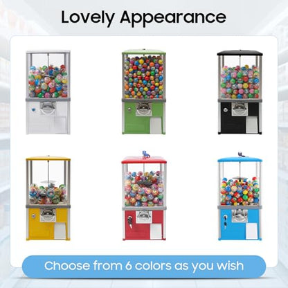 Gumball Machine for Kids, 25-Cent Vending Machines, PS Bouncy Balls Dispenser, 1.77-1.97in Huge Load Capacity Coin Operated Gumball Bank, Hold 200 Capsule Toys for Retail/Game Store (White) - color: White