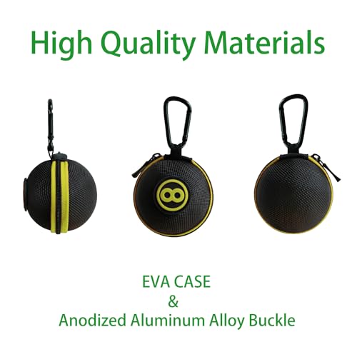 Clip-on Billiard Cue Ball Case.Cue Ball Bag for Billiard Balls, Training Balls and Pool Balls.2.24in Billiard Ball Carrying Case (Yellow) - color: Yellow