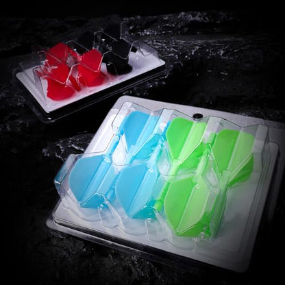 CyeeLife Integrated Dart Shaft and Flights Standard Shape,Black/Red/Blue/Green,4 Set (12pcs)