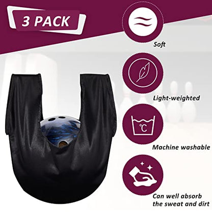 Civaner 3 Pack Bowling Ball Seesaw Bowling Ball Polisher Washable Bowlings Accessories Giant Bow Ling Balls Polisher Cleaner Towel Seesaw Holder Towel Bag Black - style: Classic