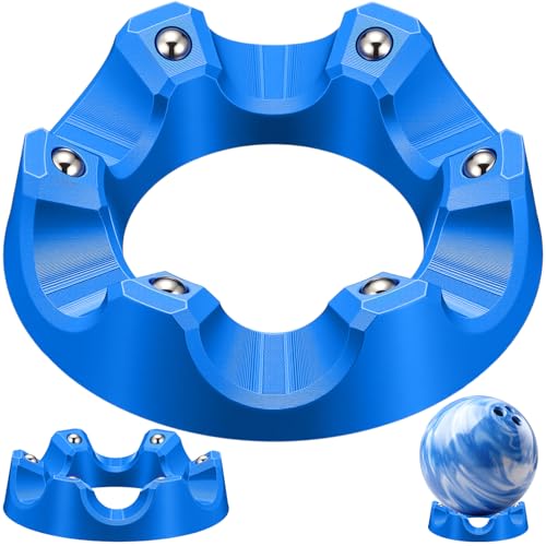 Yookeer Bowling Ball Spinner Stand, 360° Smooth Rotating Ball Cup Holder with Easy Multi-Angle Grip, Universal Bowling Accessories for Optimal Performance, Cleaning & Polishing - color: Blue