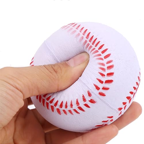Soft Foam Baseballs Practice Training Ball for Beginners Squeeze Ball Safe Throwing Catching Batting - color: 8 White Foam Baseballs