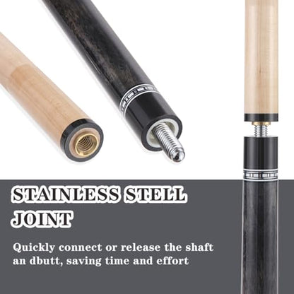 Canadian Maple Pool Cue Stick Set, 58 inch 18oz 19oz 20oz 21oz Billiard House Bar Pool Stick, 12.5mm Tip Billiard Cue for Beginner, Commercial and Home Entertainment - color: 12.5mm Grey