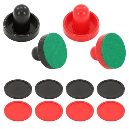 16 PCS Air Hockey Pucks and Paddles, Great Goal Handles Pushers Air Hockey Replacement Accessories for Game Tables(4 Pushers, 4 Pads, 8 Pucks)