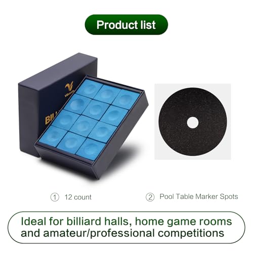 Pro Billiard Pool Cue Chalk 12 Cubes Low Dust for Snooker 8-Ball | Tournament Standard Billiard Chalk, Super Dense Low Dust Formula, 12 Cubes with Portable Storage Box, for Snooker Pool 8-Ball