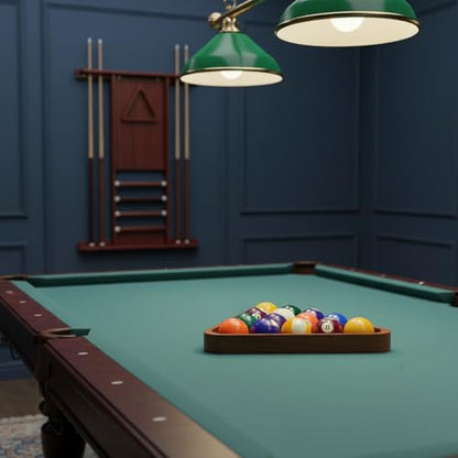 Solid Wood Billiard Triangle Rack for Standard Pool Balls - Durable Wooden Frame for 8-Ball & 9-Ball Games - color: Burgundy