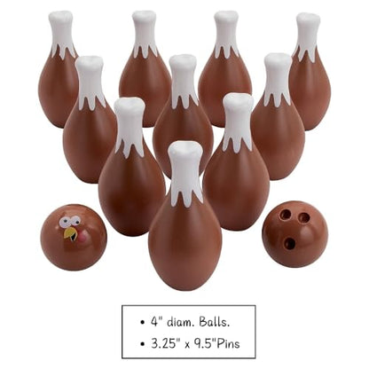 Fun Express Thanksgiving Turkey Bowling Set, 7 Pieces