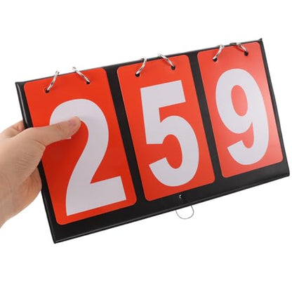 SECFOU Portable Table Top Flip Scoreboard for Basketball and Different Sports Scenarios with Three Digit Display, Cardboard and Metal Construction, Versatile and Accurate Sports Score