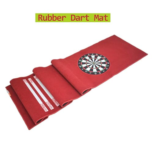 Rubber Darts Mat, 118" L x 26" W Heavy Duty Non-Slip Dart Carpet with Throw Lines, Ideal for Beginners and All Dart Types