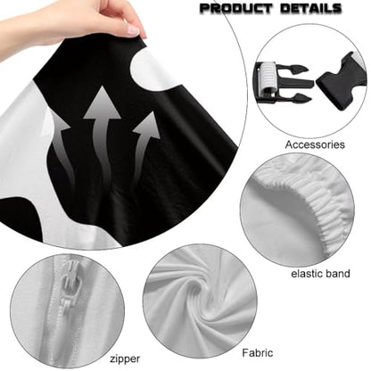 Cow Print Universal Gaming Chair Cover with Armrest Covers Soft Stretchable Gaming Chair Slipcover Breathable Non Slip Computer Reclining Protector Fits Most Office/PC Chairs Gamer Room Deco - color: Cow Print