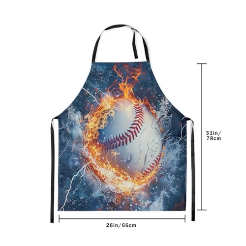 Manfei Ball Sports Kids Kitchen Apron - color: Dark Blue Red White