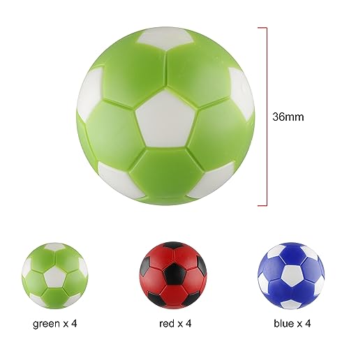 Foosball Balls Replacement,Foose Balls, Mini Foosball 36mm,Multicolor Foosball Accessories 12pack