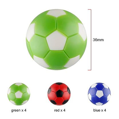 Foosball Balls Replacement,Foose Balls, Mini Foosball 36mm,Multicolor Foosball Accessories 12pack