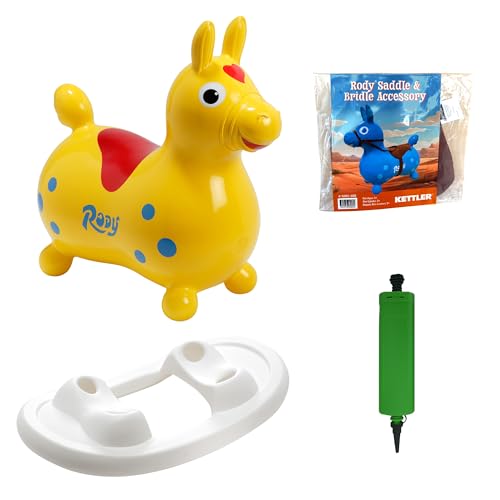 Gymnic Rody with Rocking Base and Saddle (Yellow Rody & Rocking Base with Saddle) - color: Yellow Rody & Rocking Base With Saddle