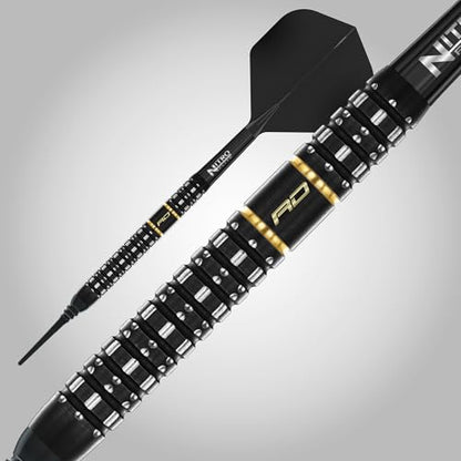 RED DRAGON Darts - Ascend Series - 18g Barrel/ 20g Full Weight Soft Tip Parallel Dart Set - 90% Professional Tungsten Darts Set - Nitro Flite Integrated Flight/Shaft, Dart Flights & Stems