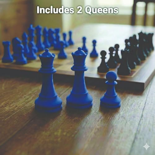 Staunton Chess Pieces Half Set, 17 Blue Pieces, 3.75" King | Made in USA - color: Blue