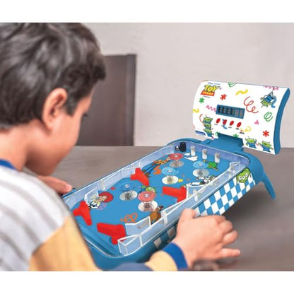 LEXiBOOK, Toy Story, Electronic Table Pinball, Digital Scoring LCD, Sounds and Lights, 4 Flippers and 5 Bumpers, Adjustable Stands, Ball Included, Blue, JG610TS