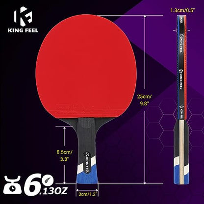 Professional Ping Pong Paddles-Lightweight Carbon Fiber Table Tennis Rackets with 7-Ply Blade, 2.0mm Premium Sponge, ITTF Approved Rubber - for Tournament-Level Performance Table Tennis Paddles - style: Red(2-Pack)