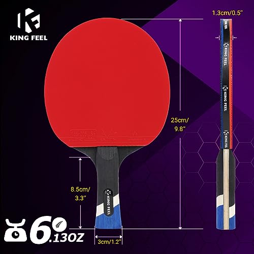 Professional Ping Pong Paddles-Lightweight Carbon Fiber Table Tennis Rackets with 7-Ply Blade, 2.0mm Premium Sponge, ITTF Approved Rubber - for Tournament-Level Performance Table Tennis Paddles - style: Red(2-Pack)