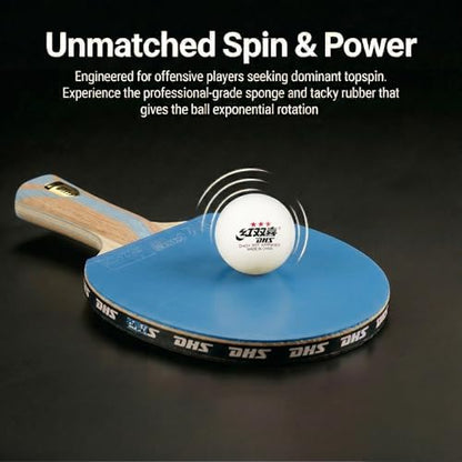 DHS Ping Pong Paddles Professional Level Table Tennis Rackets - ITTF Approved -Pro Ping Pong Paddle for Advanced Control & Speed - Table Tennis Racket for Offensive Players - color: Blue