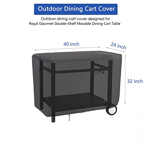 Outdoor Prep Table Cover for Royal Gourmet Double-Shelf Movable Dining Cart Table,Waterproof Patio Cart Cover,Outdoor Grill Cart Pizza Oven Table Covers - 40 x 24 x 32 Inch - size: 40" x 24" x 32" Inch