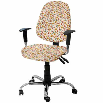 Savannan Office Chair Cover, Autumn Orange Maple Leaf Seamless Protective Stretch Elastic Universal Cover for Desk Task Chair,Computer Rotating Chair 1 Pcs Farm Fruit