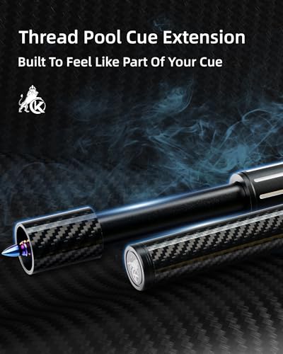 KONLLEN Pool Cue Extension with 3 Bumpers Carbon Fiber Billiards Cue Extension Billiard Accessories for Pool Sticks - color: Adjustable Extension