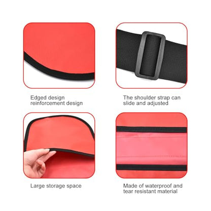 VBESTLIFE Discus and Shot Put Carrier Bag, Waterproof Oxford Fabric Shot Put Dual Storage Bag with Adjust Strap for Track Field - color: Red