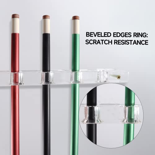 GSE Games & Sports Expert 2-Piece 6/8/12 Billiard Pool Cue Rack Wall Mounted Holders, Billiard Cue Sticks Wall Rack Set - style: 6 Cue - Acrylic