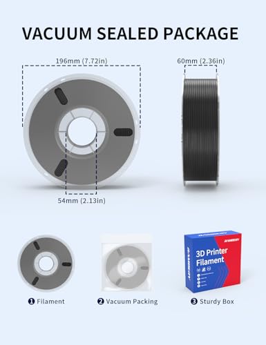 RAMBERY Black PLA+ 3D Printer Filament 1.75mm 1kg Spool, Toughness Upgraded 3D Printing Filament, Neatly Wound Fit Most FDM Printers - color: Pla+ Black, size: 1kg