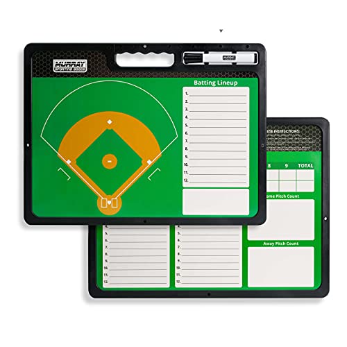 Murray Sporting Goods Premium Coaches Clipboard | Double-Sided Dry Erase Marker Board for Basketball, Baseball, Soccer, Football, Hockey (Marker Included) - style: Baseball
