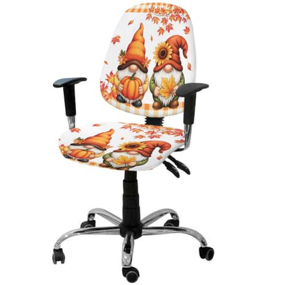 Savannan Office Chair Cover, Thanksgiving Gnome Sunflower Protective Stretch Elastic Universal Cover for Desk Task Chair,Computer Rotating Chair 1 Pcs Fall Orange Maple Leaves