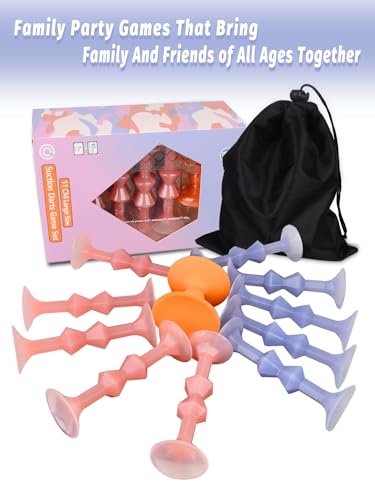 11Pcs Diamond Styled Valentine's Day Silicone Suction Cup Dart Game Pictionary Game for Family Party (Solid Color) - style: Solid Color