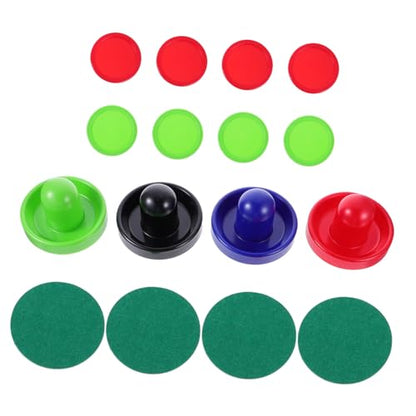 Air Hockey Pushers and Pucks Plastic Hockey Accessories High Impact Resistance Ergonomic Design Comfortable Grip Replacement Large Mallets in Blue Black Red and Light Green