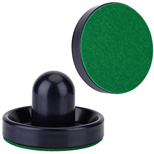 ONE250 Air Hockey Pushers and Red Air Hockey Pucks, Goal Handles Paddles Replacement Accessories for Game Tables (4 Striker, 4 Puck Pack) - color: Black