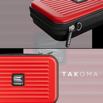 Target Darts Takoma XL Darts Wallet Case, Red – Holds 6 Darts, Protective EVA Holder with Double Zip Lock Pouches – Professional Dart Accessories - color: Red