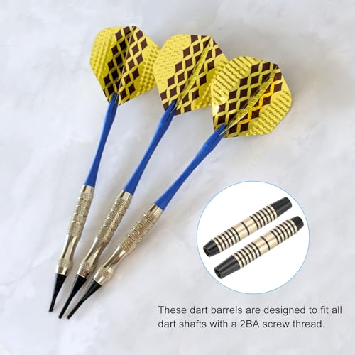 PATIKIL 16 Grams Dart Replacements Barrel, 6Pcs Copper Dart Replace Barrel Accessories for Soft and Steel Dart Tips, Black Gold