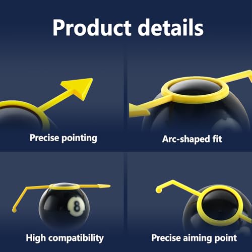 Precision Pool Aiming Aid, Improve Your Pool Skills, Ideal for Beginners & Intermediate Players, Adjustable SightGuide,5PC Billiards Training Tool, Practice Aiming Marker, Consumables