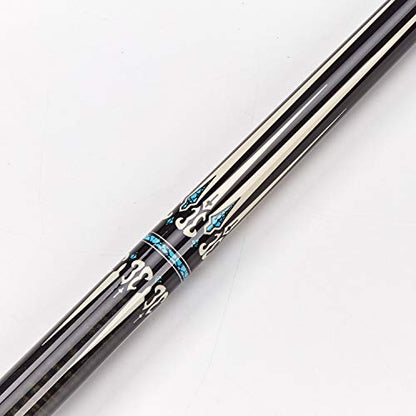 Collapsar CXT Pool Cue with Soft Case,Black with Cream Points and Turquoise,Wrapless Handle 58Inch Professional Pool Stick - color: Dark Gray handle, size: 21 ounce